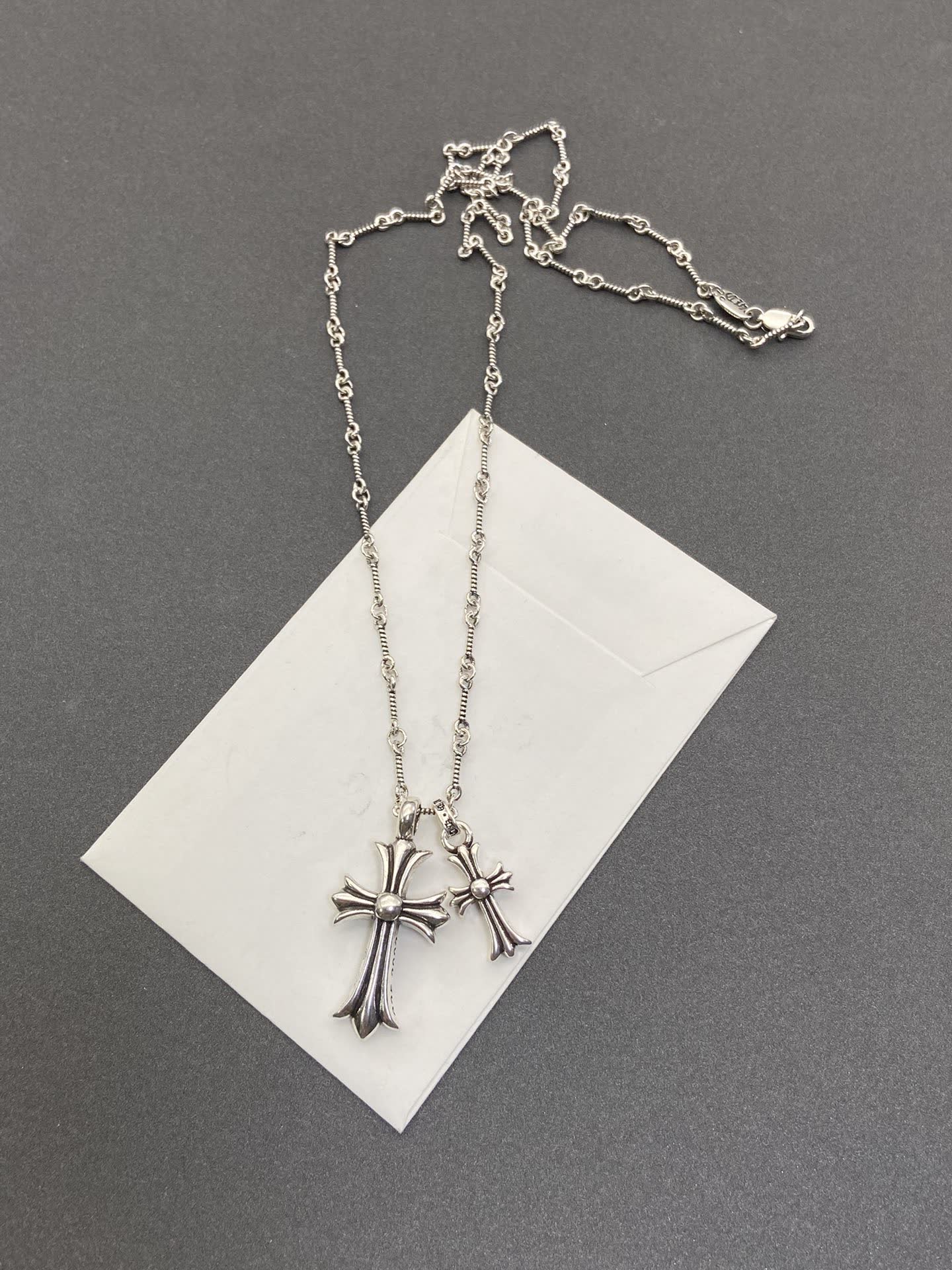 Chrome Hearts Silver Cross Pendant Necklace